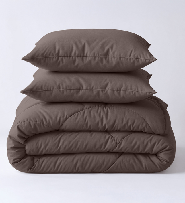 Lazy Dekbed Zonder Overtrek - Uni - Bruin