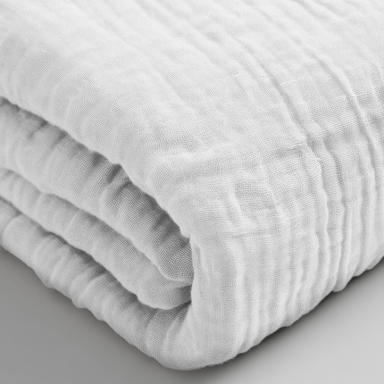 Hoeslaken Katoen Mousseline - Wit