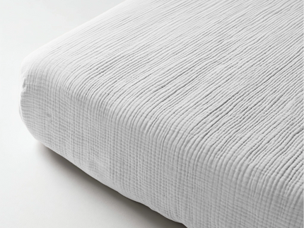 Hoeslaken Katoen Mousseline - Wit