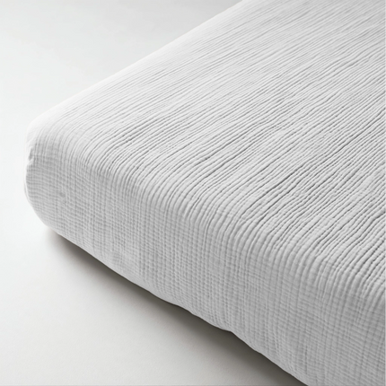 Hoeslaken Katoen Mousseline - Wit