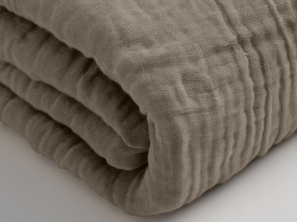 Hoeslaken Katoen Mousseline - Taupe