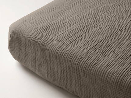 Hoeslaken Katoen Mousseline - Taupe