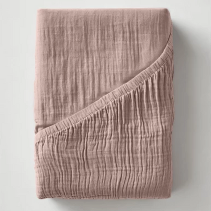 Hoeslaken Katoen Mousseline - Roze