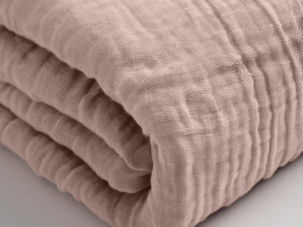 Hoeslaken Katoen Mousseline - Roze