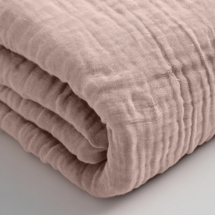 Hoeslaken Katoen Mousseline - Roze