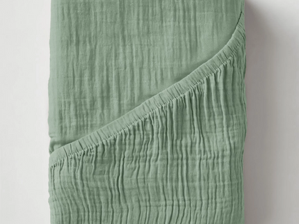 Hoeslaken Katoen Mousseline - Groen