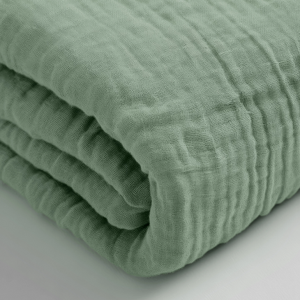 Hoeslaken Katoen Mousseline - Groen