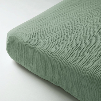 Hoeslaken Katoen Mousseline - Groen