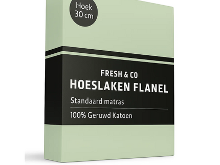 Hoeslaken - Katoen Flanel - Groen