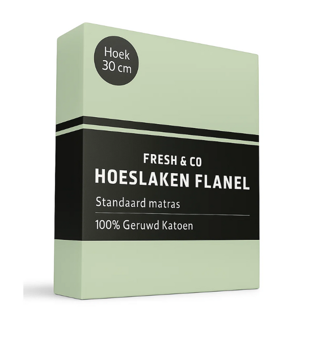 Hoeslaken - Katoen Flanel - Groen