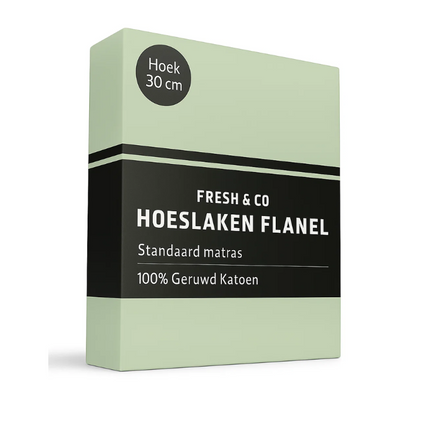 Hoeslaken - Katoen Flanel - Groen