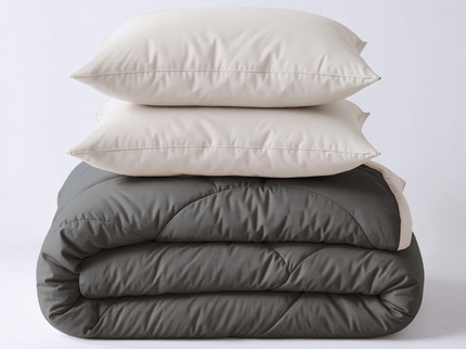 Lazy Dekbed Zonder Overtrek - Double Face - Antraciet/Off White
