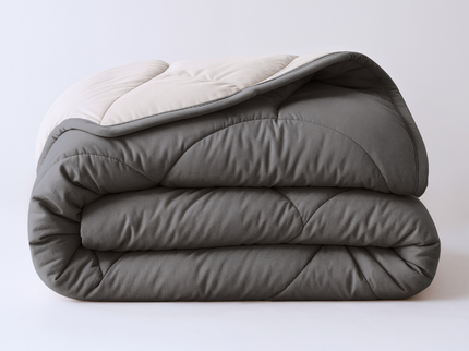 Lazy Dekbed Zonder Overtrek - Double Face - Antraciet/Off White