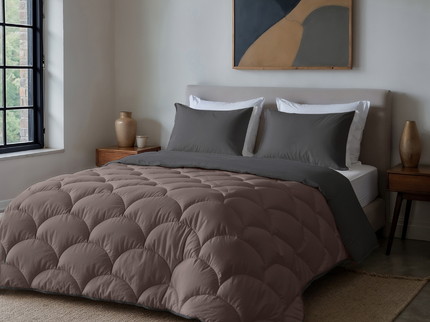 Lazy Dekbed Zonder Overtrek - Double Face - Bruin/Antraciet