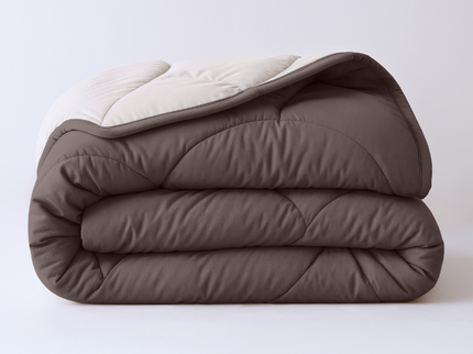 Lazy Dekbed Zonder Overtrek - Double Face - Bruin/Off White