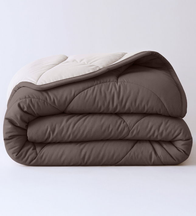 Lazy Dekbed Zonder Overtrek - Double Face - Bruin/Off White