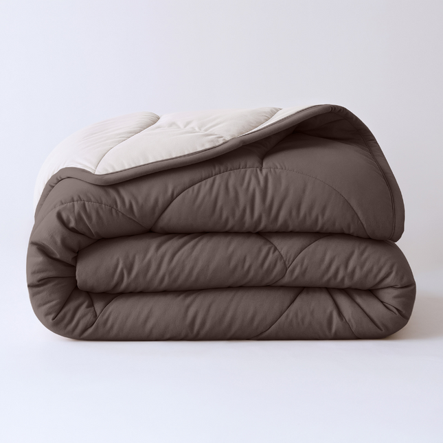 Lazy Dekbed Zonder Overtrek - Double Face - Bruin/Off White