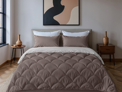 Lazy Dekbed Zonder Overtrek - Double Face - Bruin/Off White