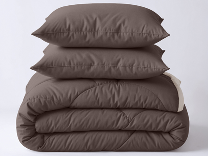 Lazy Dekbed Zonder Overtrek - Double Face - Bruin/Off White
