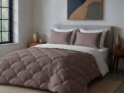 Lazy Dekbed Zonder Overtrek - Double Face - Bruin/Off White