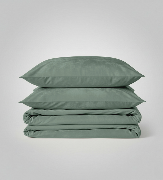 Dekbedovertrek Velvet Uni - Groen