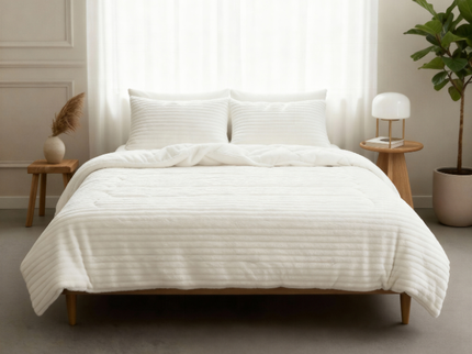 Lazy Dekbed Zonder Overtrek - Teddy Rib - Beige