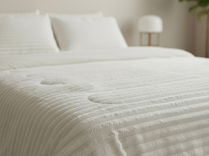 Lazy Dekbed Zonder Overtrek - Teddy Rib - Beige