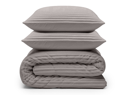 Lazy Dekbed Zonder Overtrek - Teddy Rib - Grijs