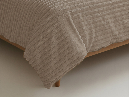 Lazy Dekbed Zonder Overtrek - Teddy Rib - Taupe