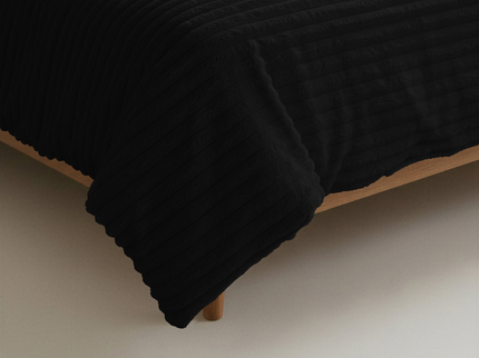 Lazy Dekbed Zonder Overtrek - Teddy Rib - Zwart