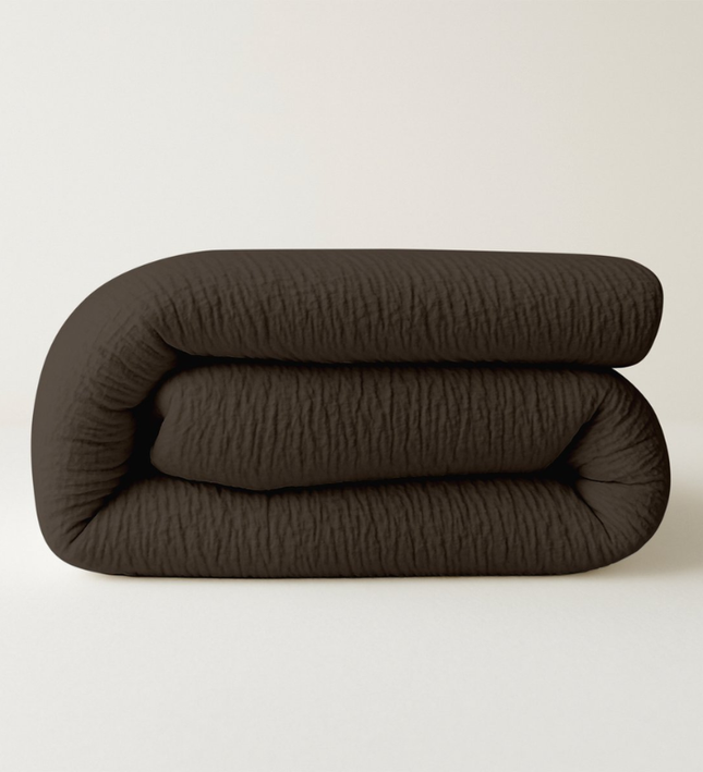 Easy Dekbed Zonder Overtrek - Mousseline - Bruin