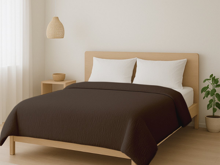 Easy Dekbed Zonder Overtrek - Mousseline - Bruin