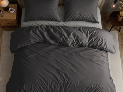 Dekbedovertrek Katoen Uni - Antraciet