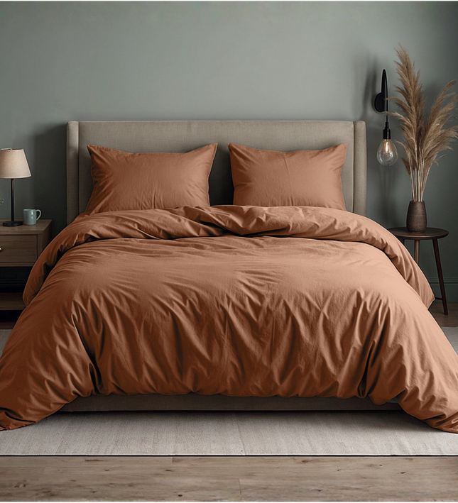 Dekbedovertrek Katoen Uni - Mocha Mousse