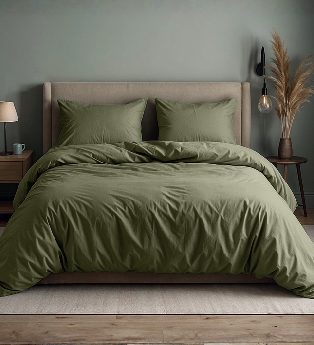 Dekbedovertrek Katoen Uni - Groen