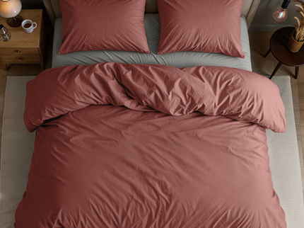 Dekbedovertrek Katoen Uni - Roze
