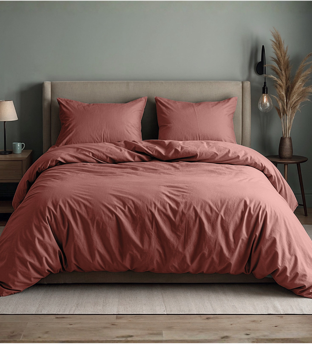 Dekbedovertrek Katoen Uni - Roze