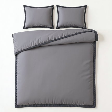 Dekbedovertrek Percale-Katoen - Hotel Emilio - Grijs/Zwart