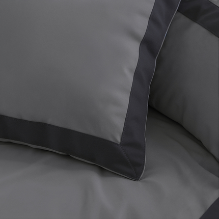 Dekbedovertrek Percale-Katoen - Hotel Emilio - Grijs/Zwart