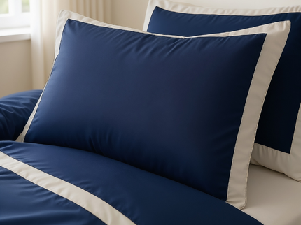 Dekbedovertrek Percale-Katoen - Hotel Emilio - Navy/Wit