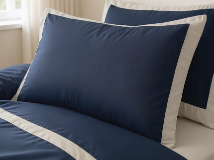 Dekbedovertrek Percale-Katoen - Hotel Emilio - Navy/Wit