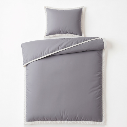 Dekbedovertrek Percale-Katoen - Hotel Emilio - Grijs/Wit