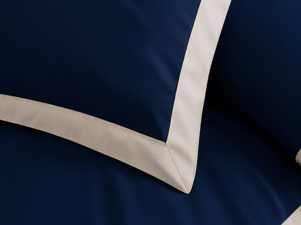 Dekbedovertrek Percale-Katoen - Hotel Emilio - Navy/Wit