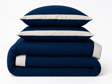 Dekbedovertrek Percale-Katoen - Hotel Emilio - Navy/Wit