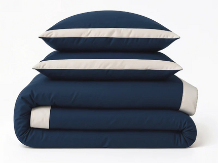 Dekbedovertrek Percale-Katoen - Hotel Emilio - Navy/Wit