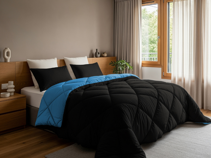 Lazy Dekbed Incl. Kussenslopen - Zwart/Blauw