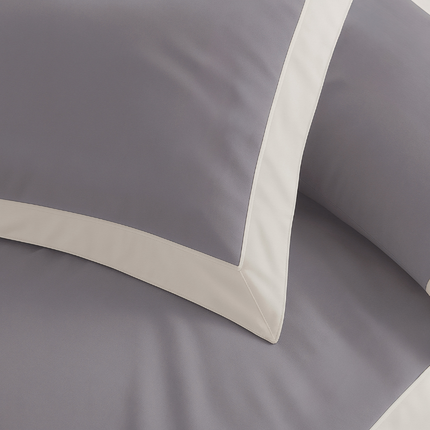 Dekbedovertrek Percale-Katoen - Hotel Emilio - Grijs/Wit