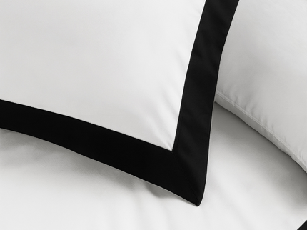 Dekbedovertrek Percale-Katoen - Hotel Emilio - Wit/Zwart