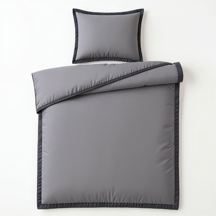 Dekbedovertrek Percale-Katoen - Hotel Emilio - Grijs/Zwart