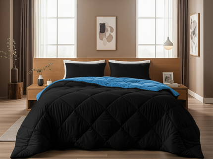 Lazy Dekbed Incl. Kussenslopen - Zwart/Blauw